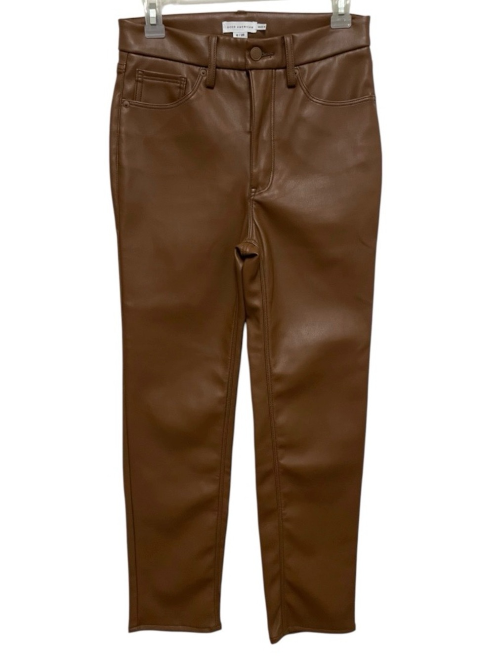Good American good classic faux leather ankle pant